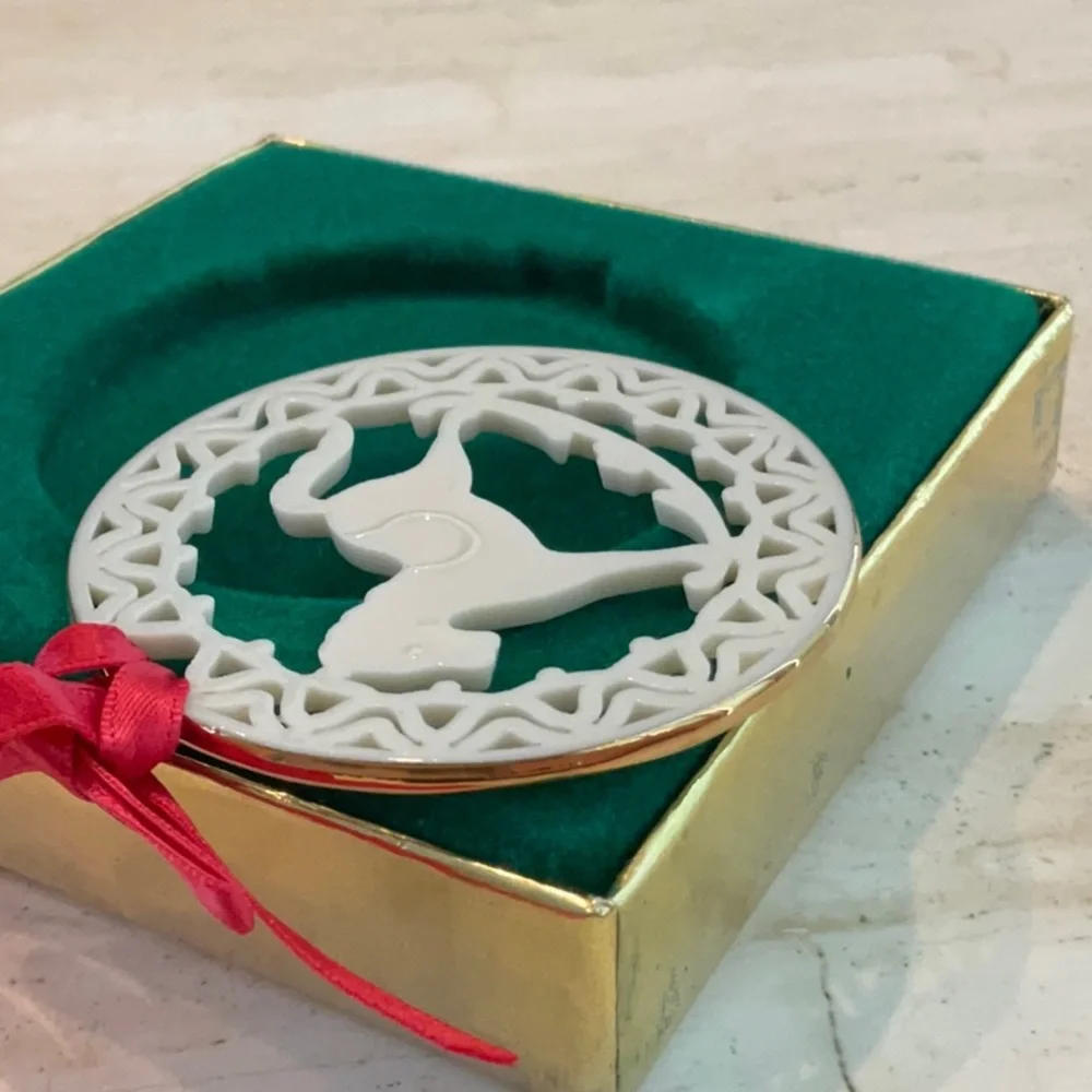 Lenox Rocking Horse 24K Gold Yuletide Christmas Ornament 24 Karat 1985 Vintage